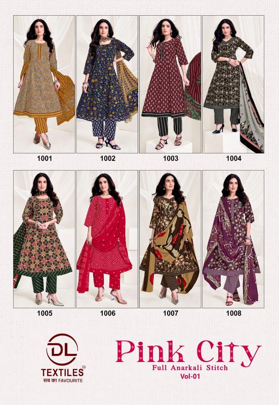 DL Pink City Vol-1 – Anarkali Style Kurti Pant With Dupatta - Wholesale Catalog