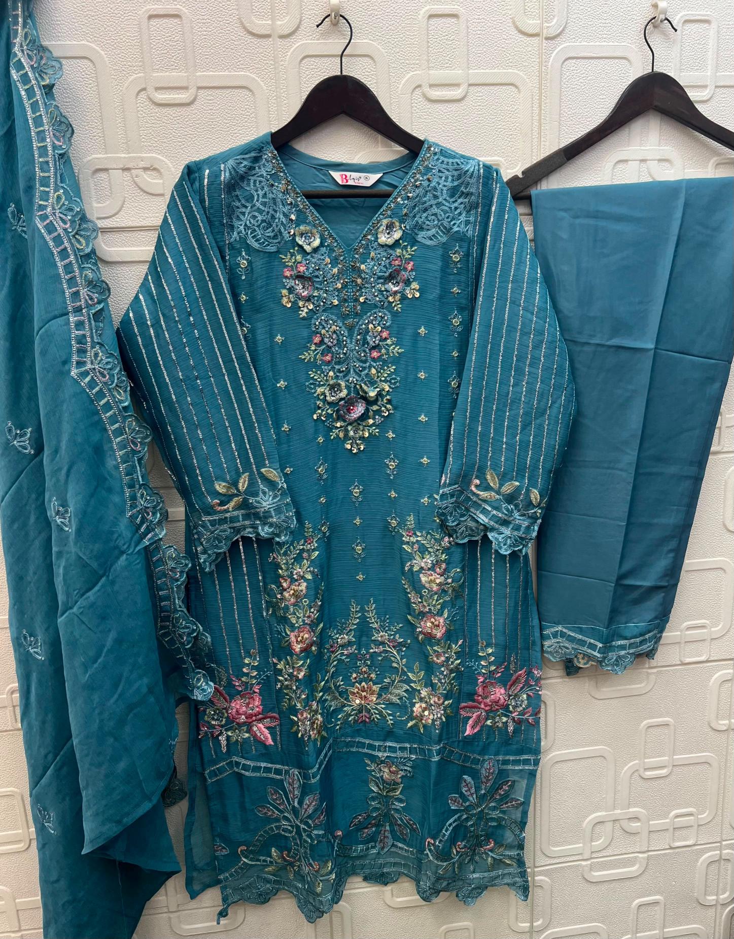 Elan E 54 Maria B Chiffon catalog pakistani suits wholesale surat