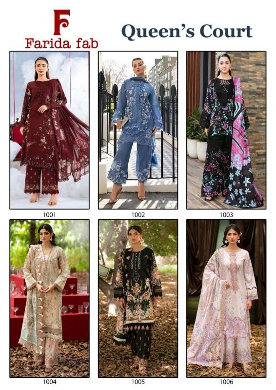Farida Fab Queens Court – Karachi Dress Material Wholesale Catalog