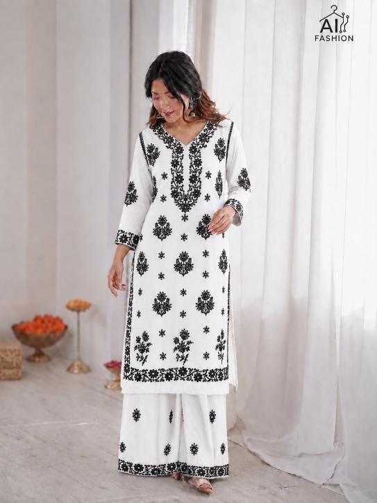 Felocity Chikankari vol 6 catalog Chikankari plazzo kurtis