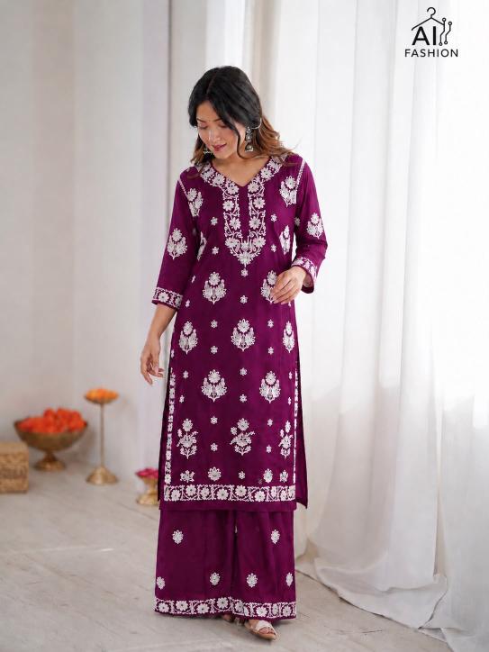 Felocity Chikankari vol 6 catalog Chikankari plazzo kurtis