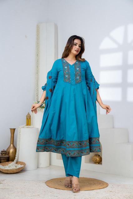 Felocity Cotton vol 394 catalog wholesale cotton anarkali kurtis in surat