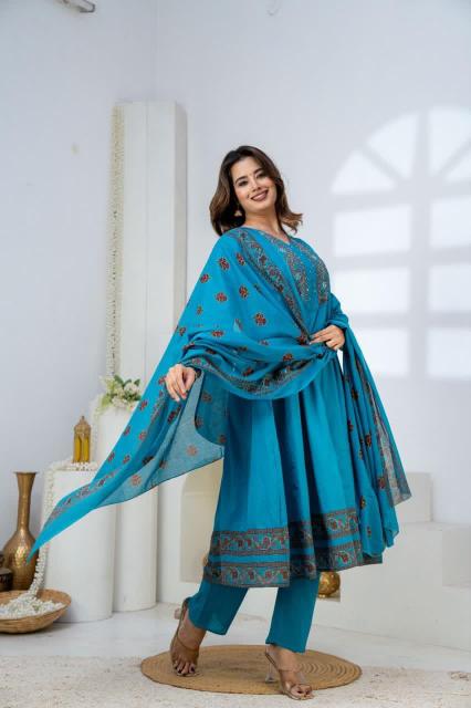 Felocity Cotton vol 394 catalog wholesale cotton anarkali kurtis in surat