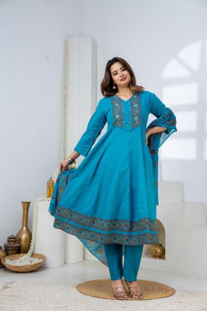 Felocity Cotton vol 394 catalog wholesale cotton anarkali kurtis in surat