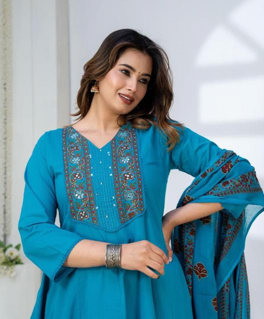 Felocity Cotton vol 394 catalog wholesale cotton anarkali kurtis in surat