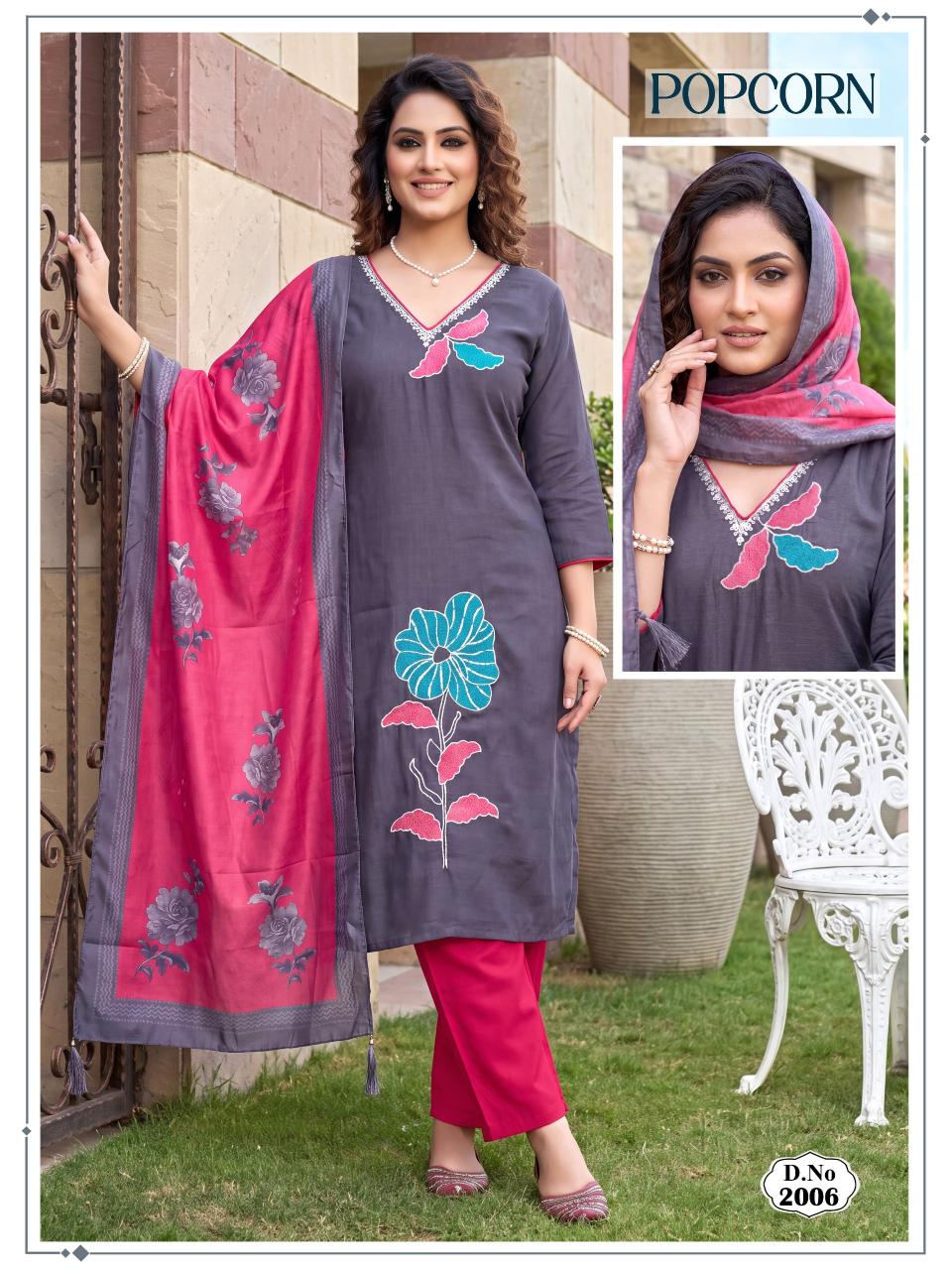 Felocity Popcorn catalog designer party wear kurtis wholesale