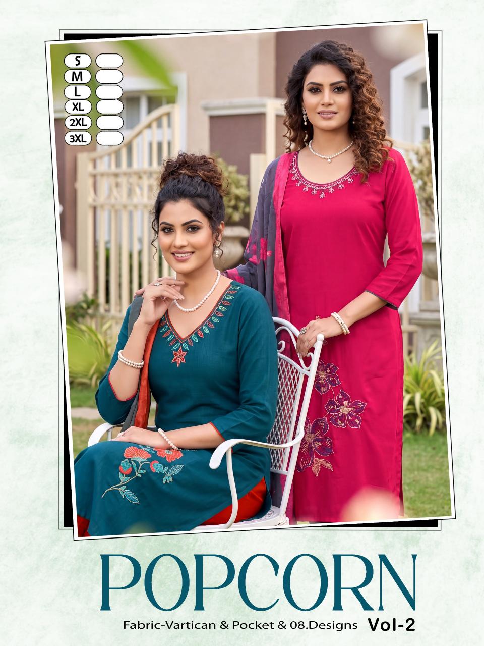 Felocity Popcorn catalog designer party wear kurtis wholesale