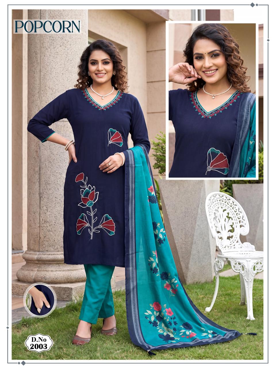 Felocity Popcorn catalog designer party wear kurtis wholesale