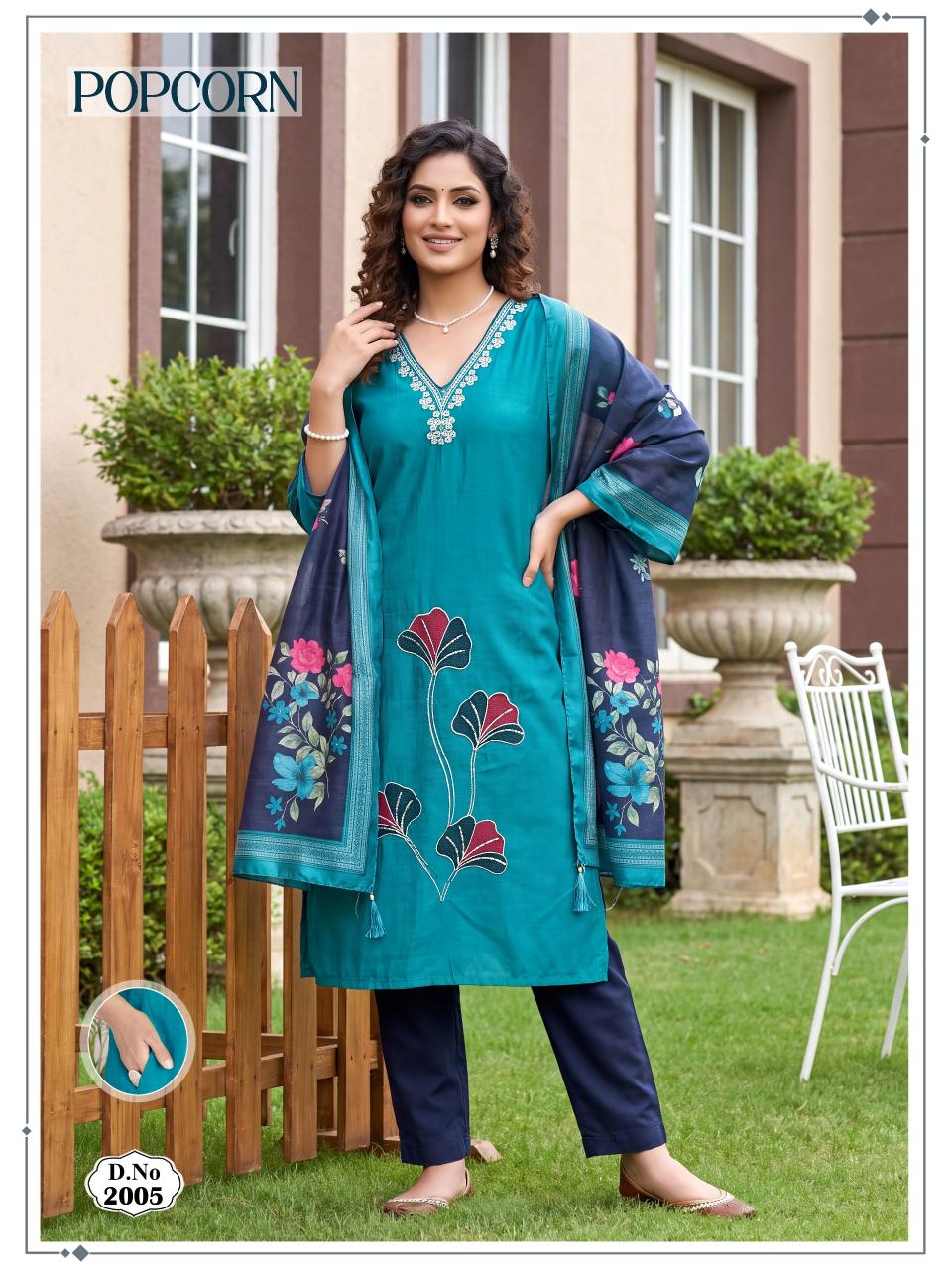 Felocity Popcorn catalog designer party wear kurtis wholesale