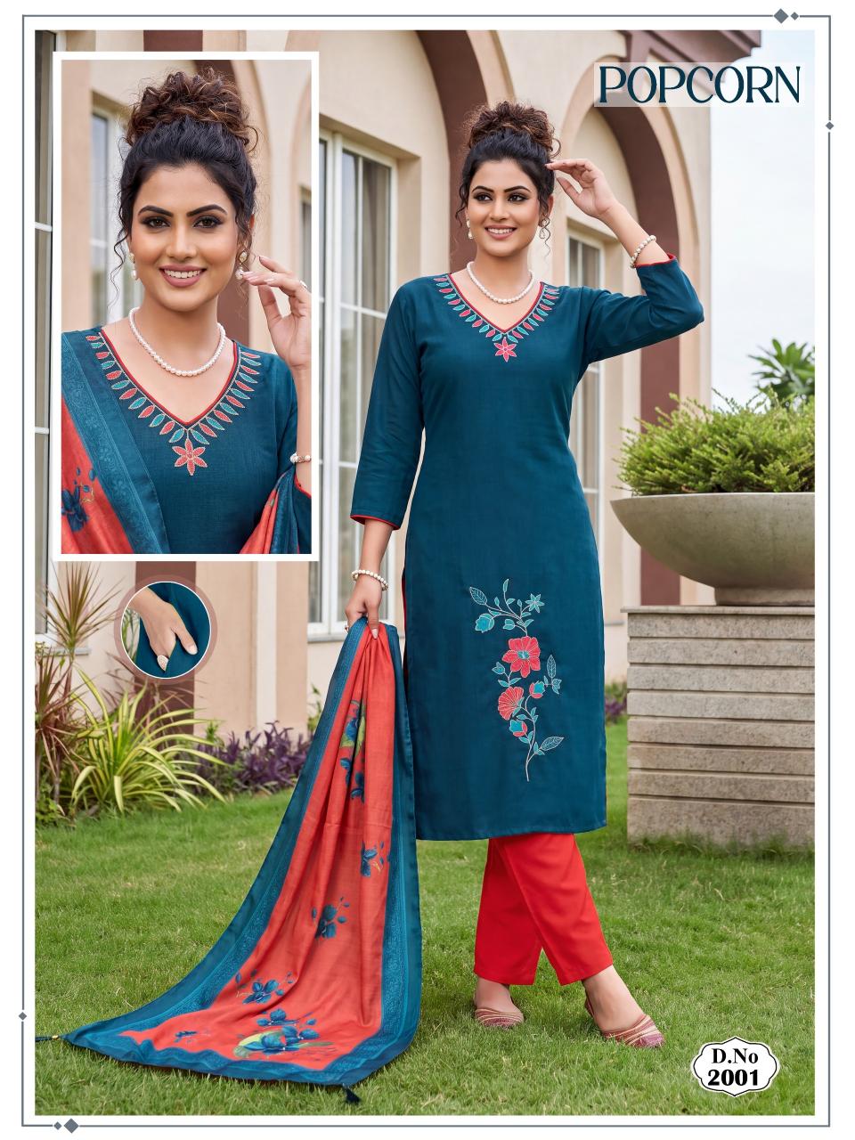 Felocity Popcorn catalog designer party wear kurtis wholesale