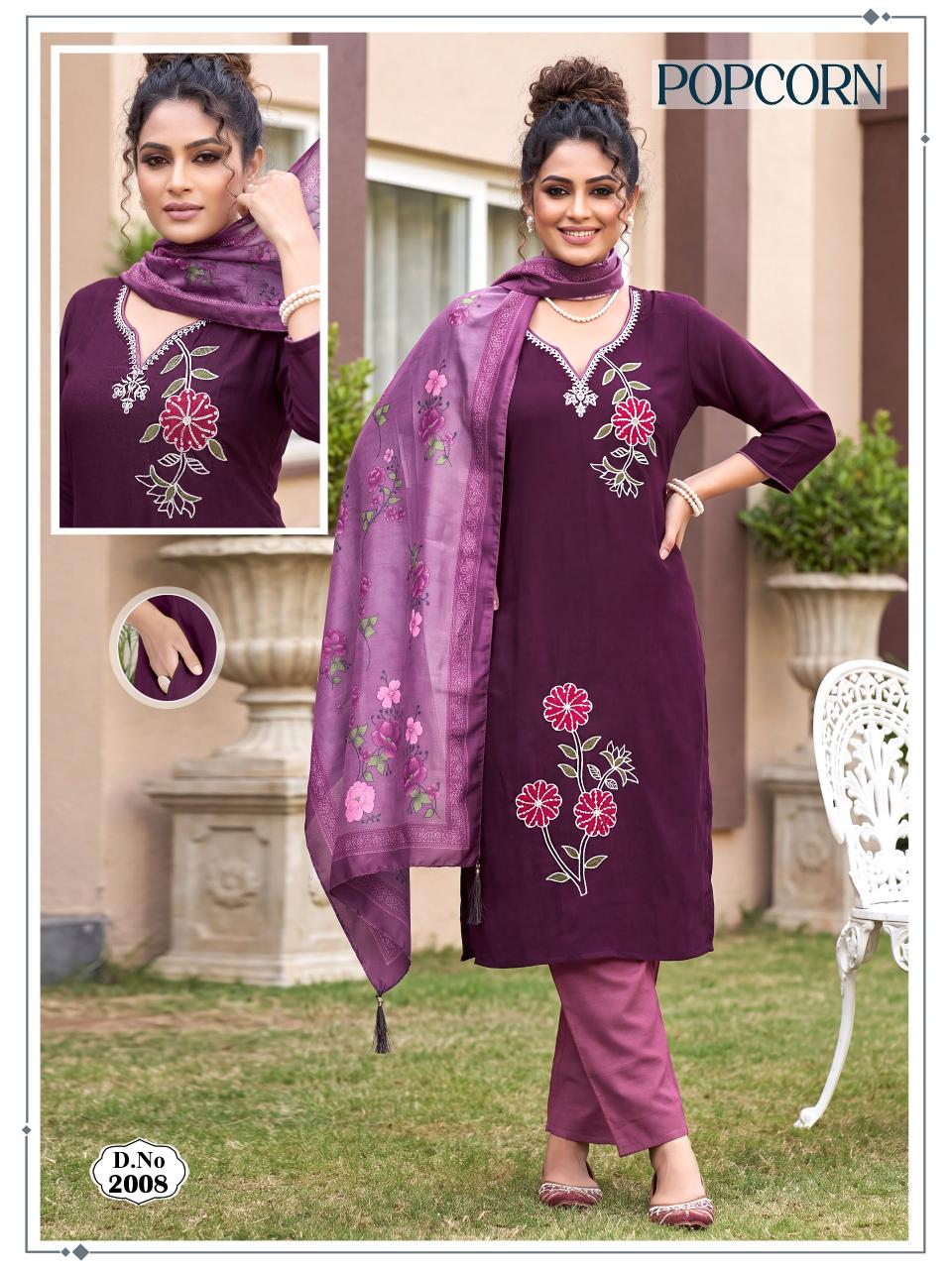 Felocity Popcorn catalog designer party wear kurtis wholesale