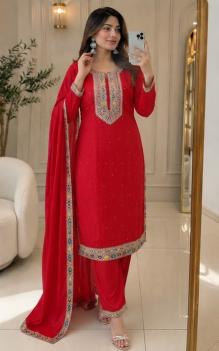 Felocity Red Hit catalog designer wear kurti wholesale