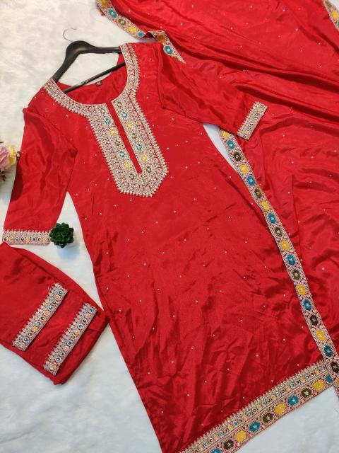 Felocity Red Hit catalog designer wear kurti wholesale