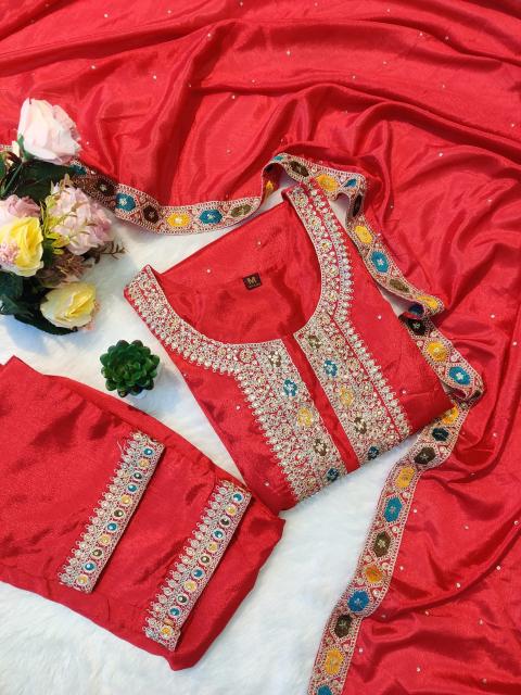 Felocity Red Hit catalog designer wear kurti wholesale