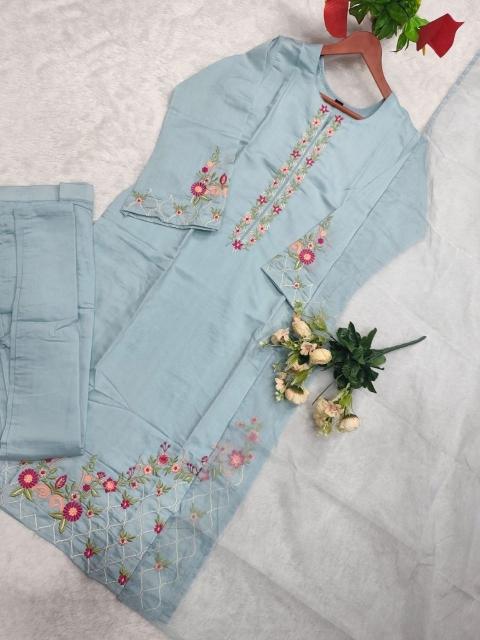 Felocity Sky Blue catalog exclusive designer kurti wholesalers in bangalore