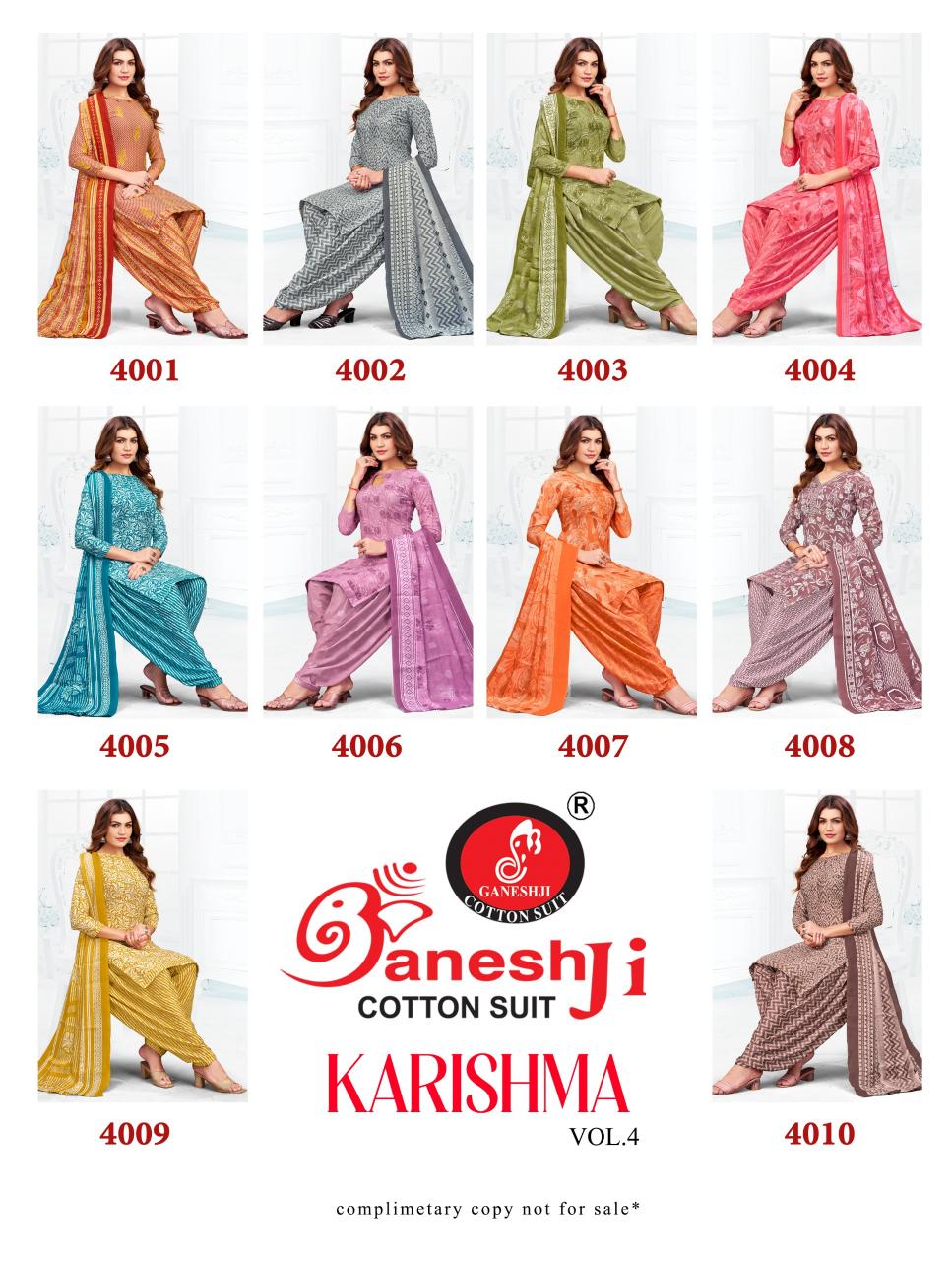 Ganeshji Karishma Patiyala Vol 4 – Dress Material Wholesale Catalog