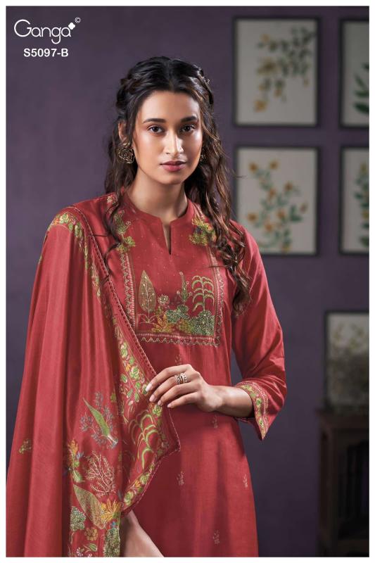 Ganga Aanchal 5097 catalog salwar kameez wholesale surat gujarat 