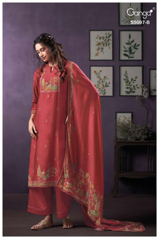 Ganga Aanchal 5097 catalog salwar kameez wholesale surat gujarat 