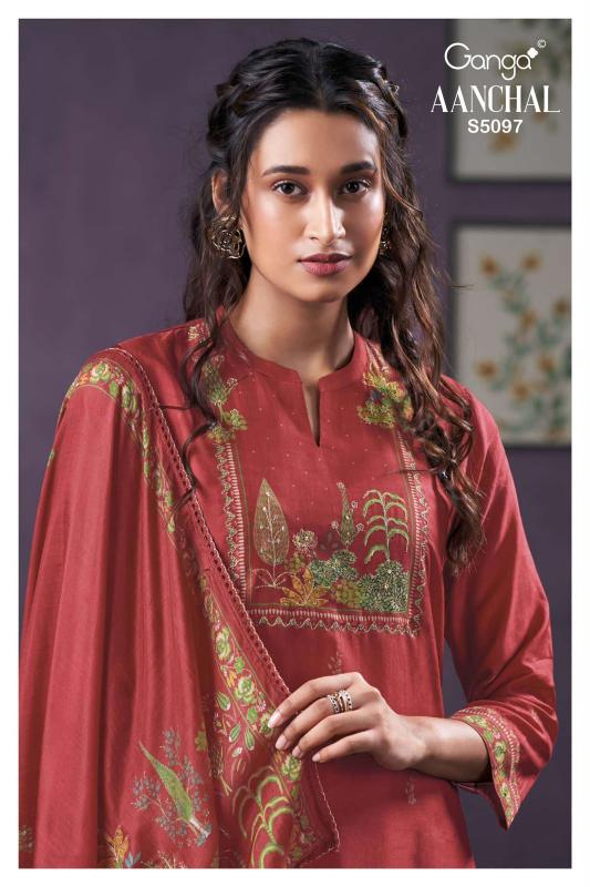 Ganga Aanchal 5097 catalog salwar kameez wholesale surat gujarat 