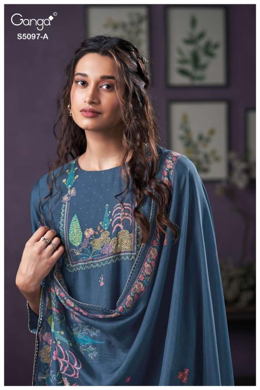 Ganga Aanchal 5097 catalog salwar kameez wholesale surat gujarat 