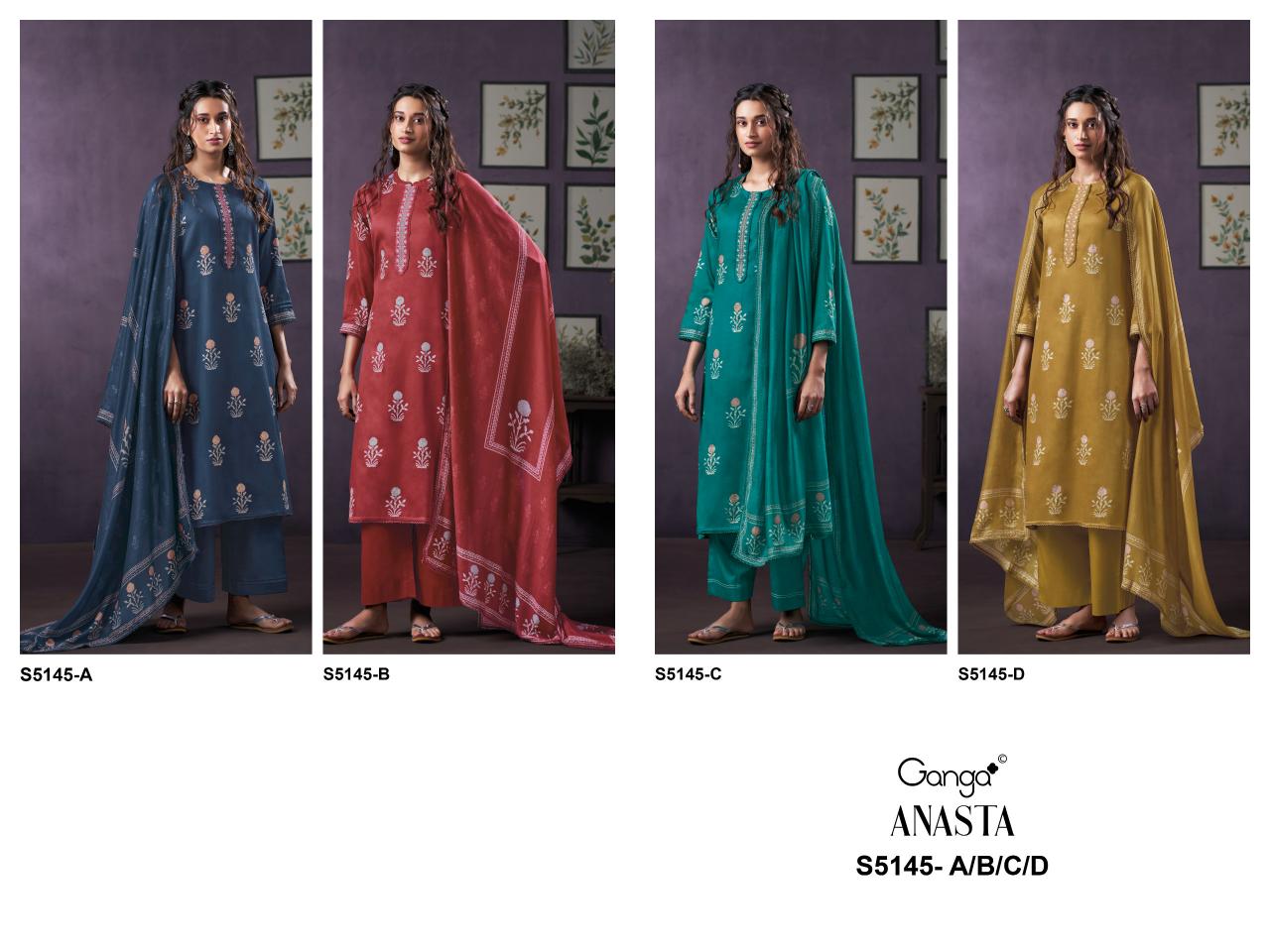 Ganga Anasta 5145 catalog indian salwar kameez wholesaler