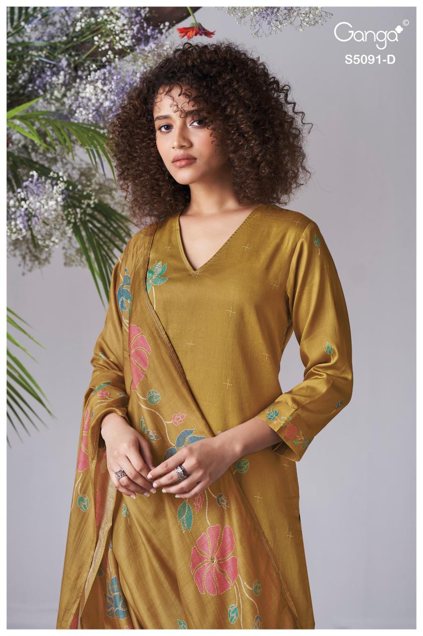 Ganga Baerin 5091 catalog unstitched salwar kameez wholesalers in mumbai