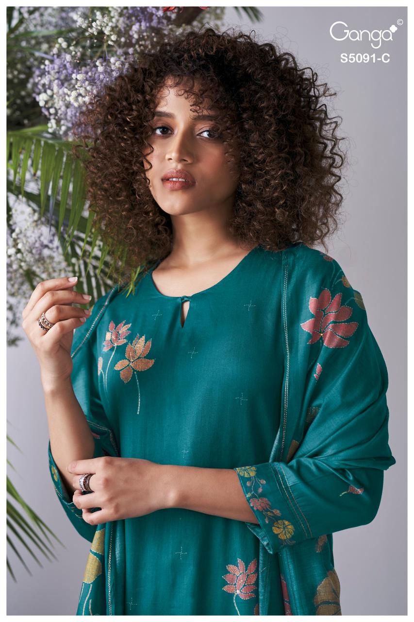 Ganga Baerin 5091 catalog unstitched salwar kameez wholesalers in mumbai