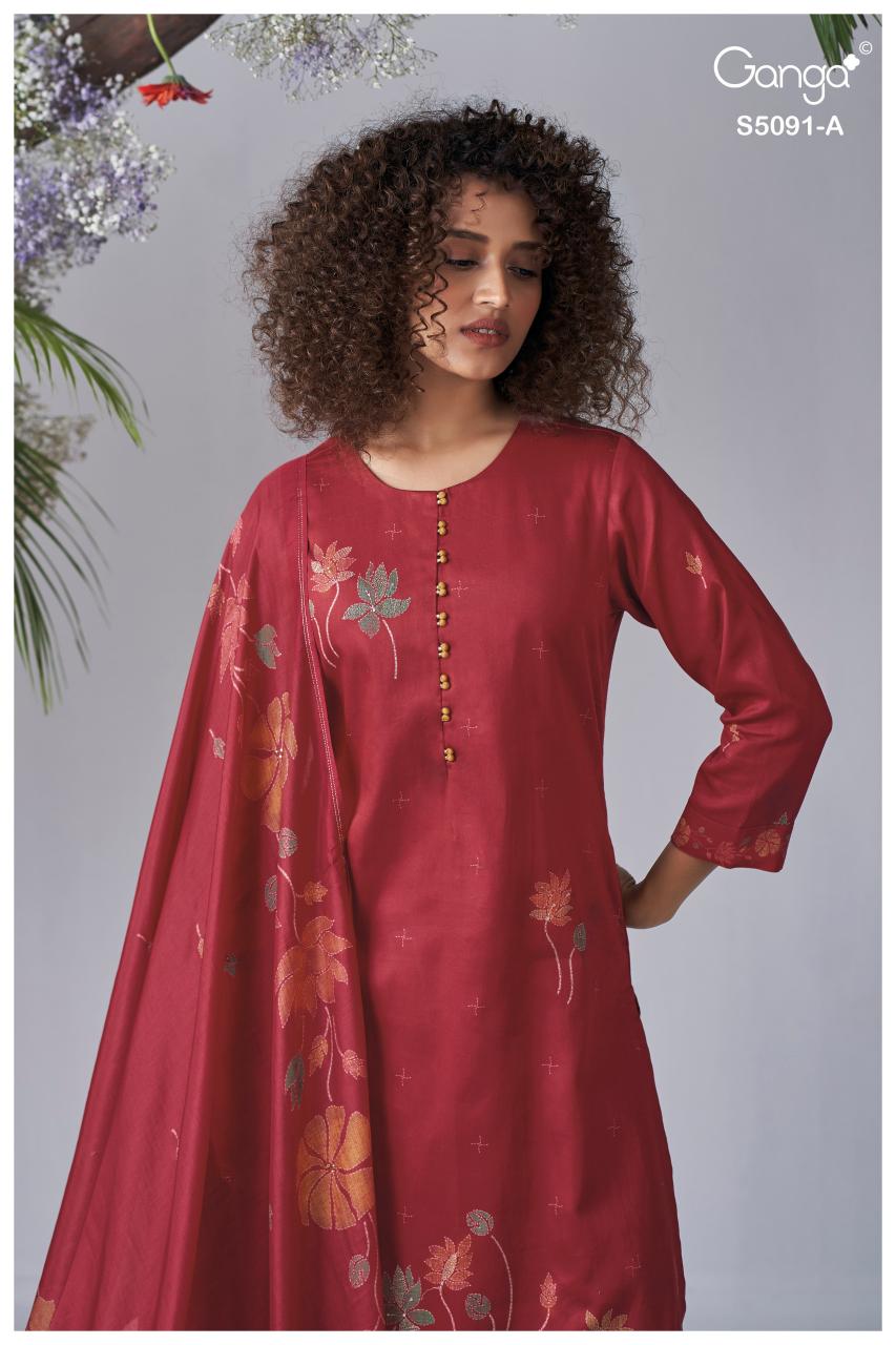 Ganga Baerin 5091 catalog unstitched salwar kameez wholesalers in mumbai