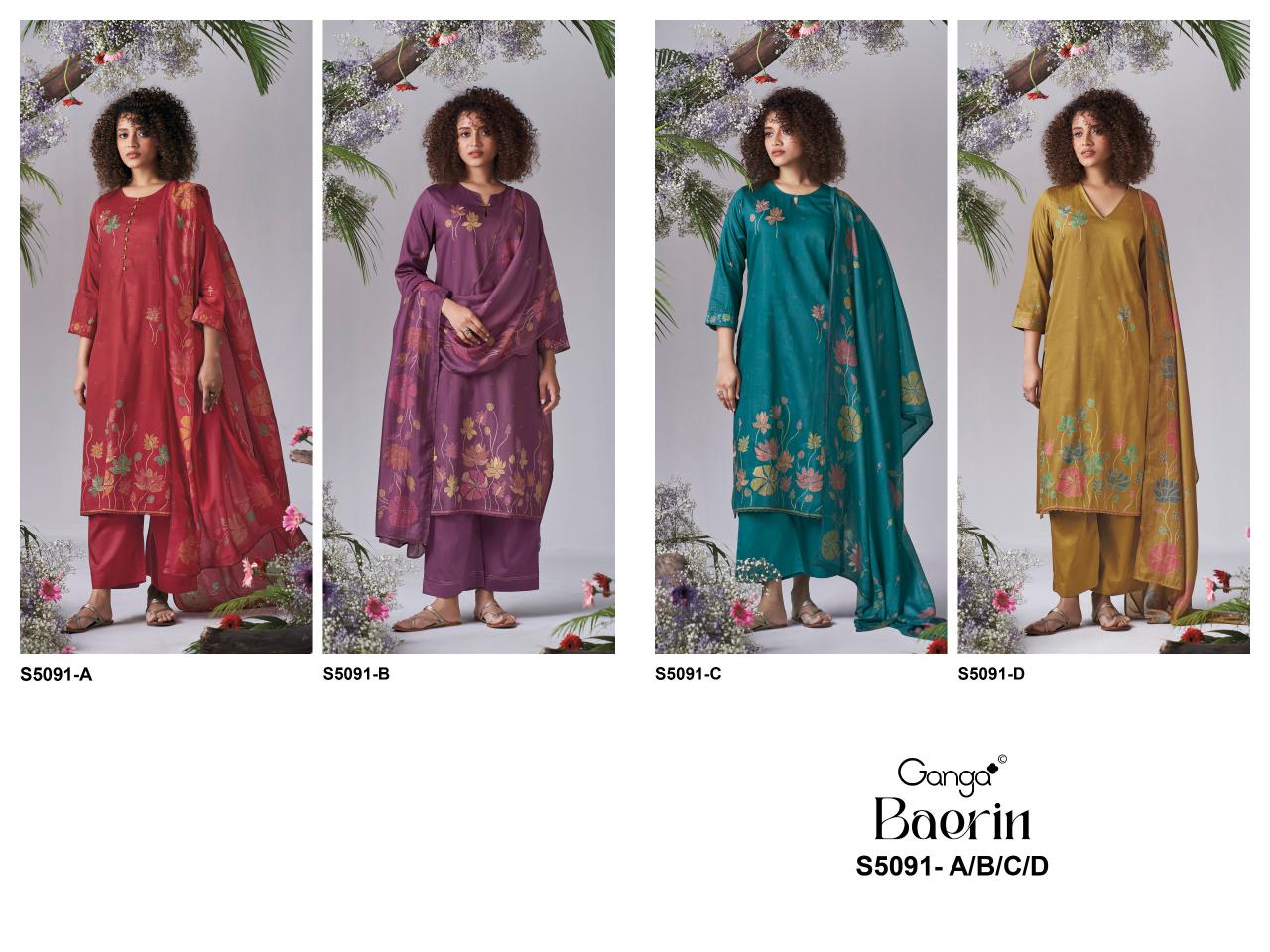 Ganga Baerin 5091 catalog unstitched salwar kameez wholesalers in mumbai