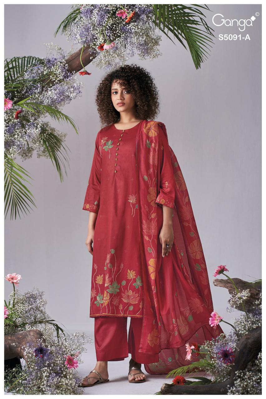 Ganga Baerin 5091 catalog unstitched salwar kameez wholesalers in mumbai