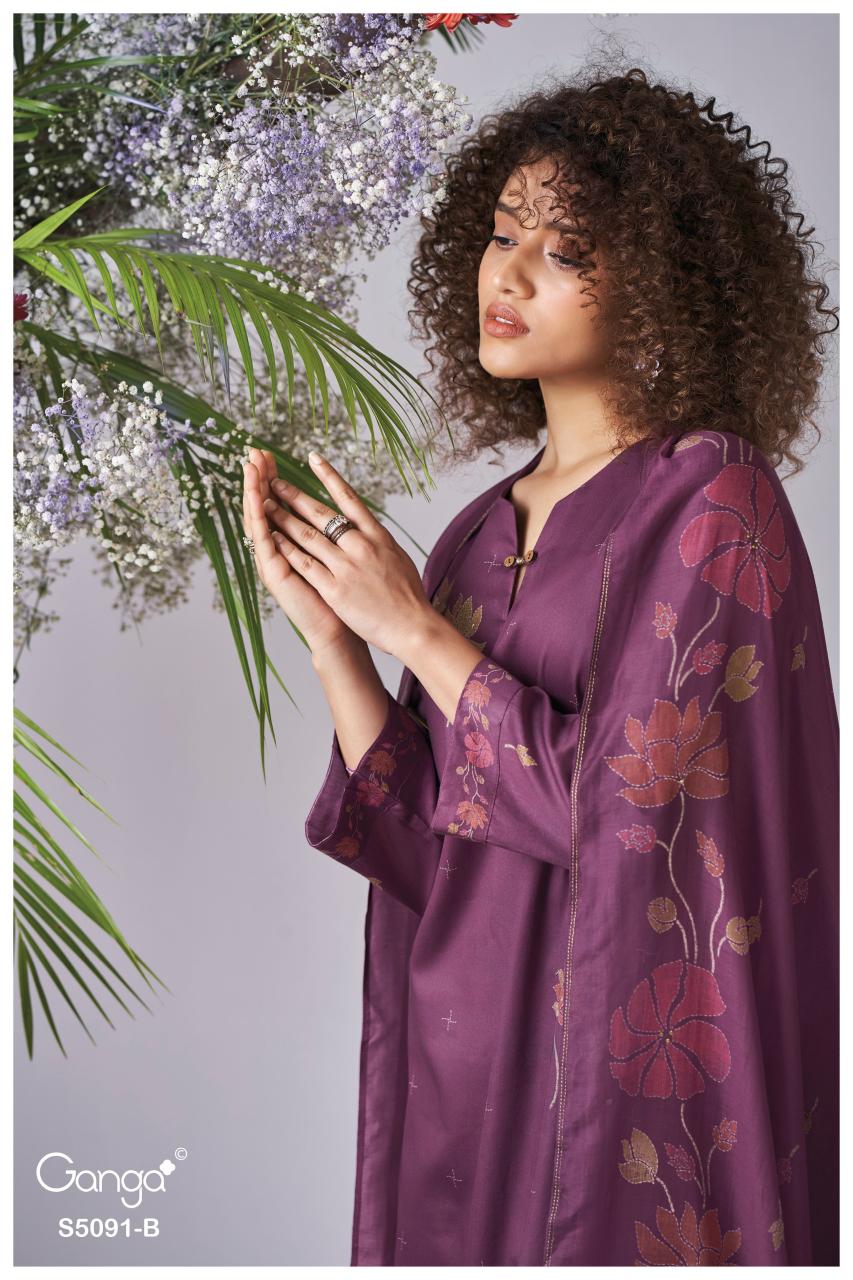 Ganga Baerin 5091 catalog unstitched salwar kameez wholesalers in mumbai
