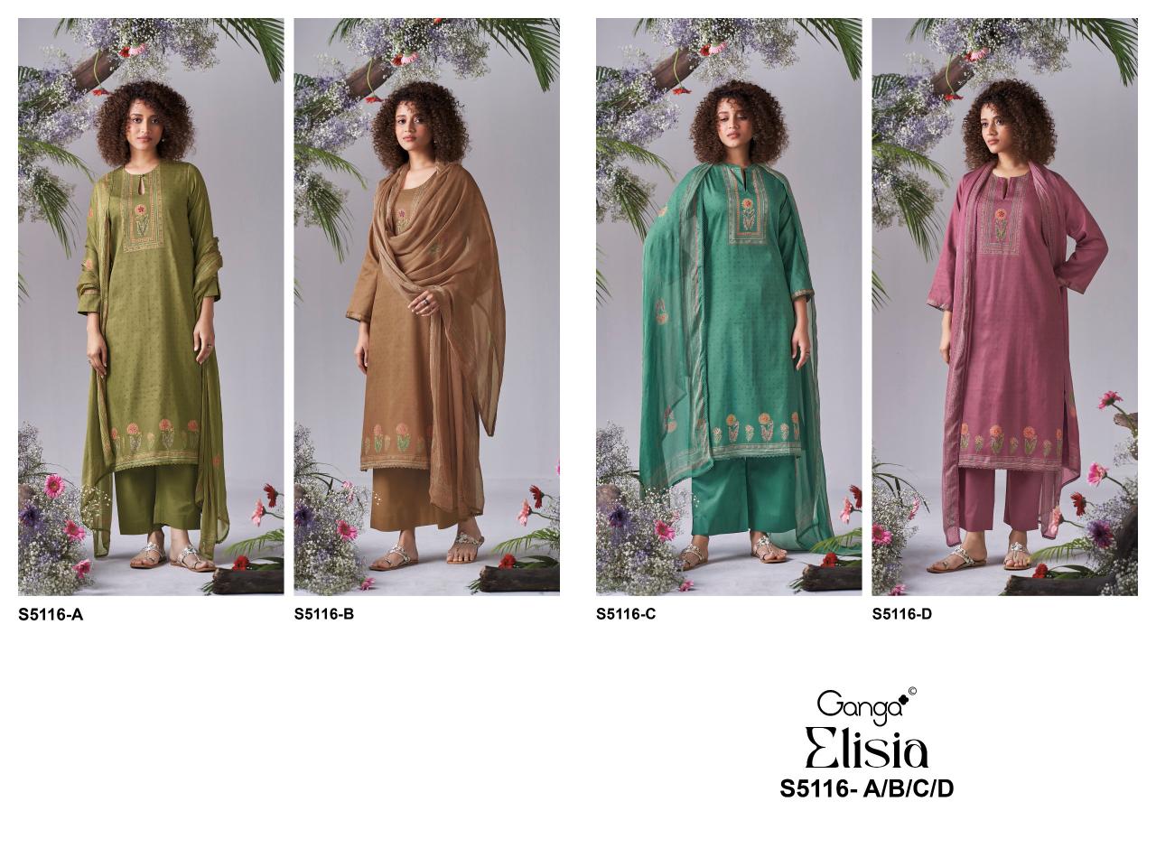 Ganga Elisia 5116 catalog wholesale salwar kameez catalogs