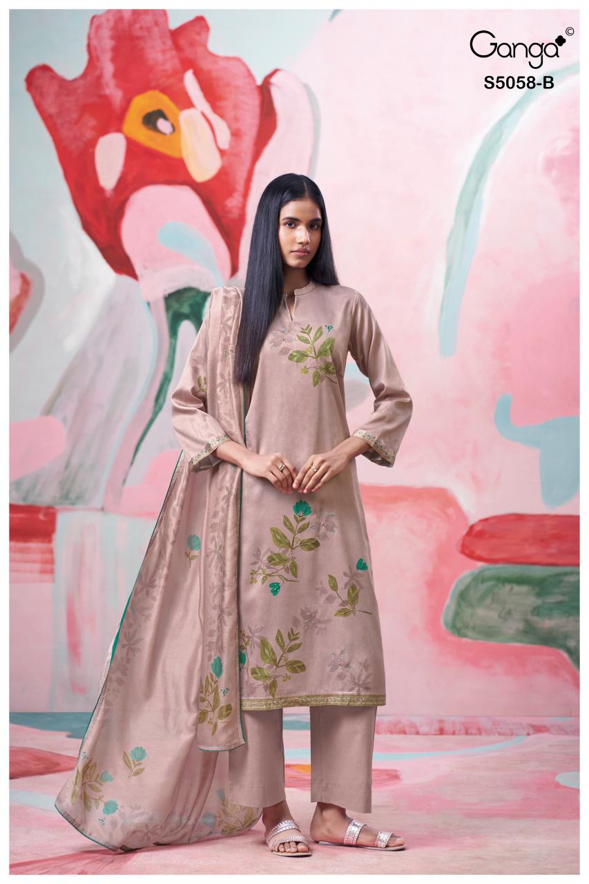 Ganga Elysia 5058 catalog wholesale salwar kameez suppliers in surat