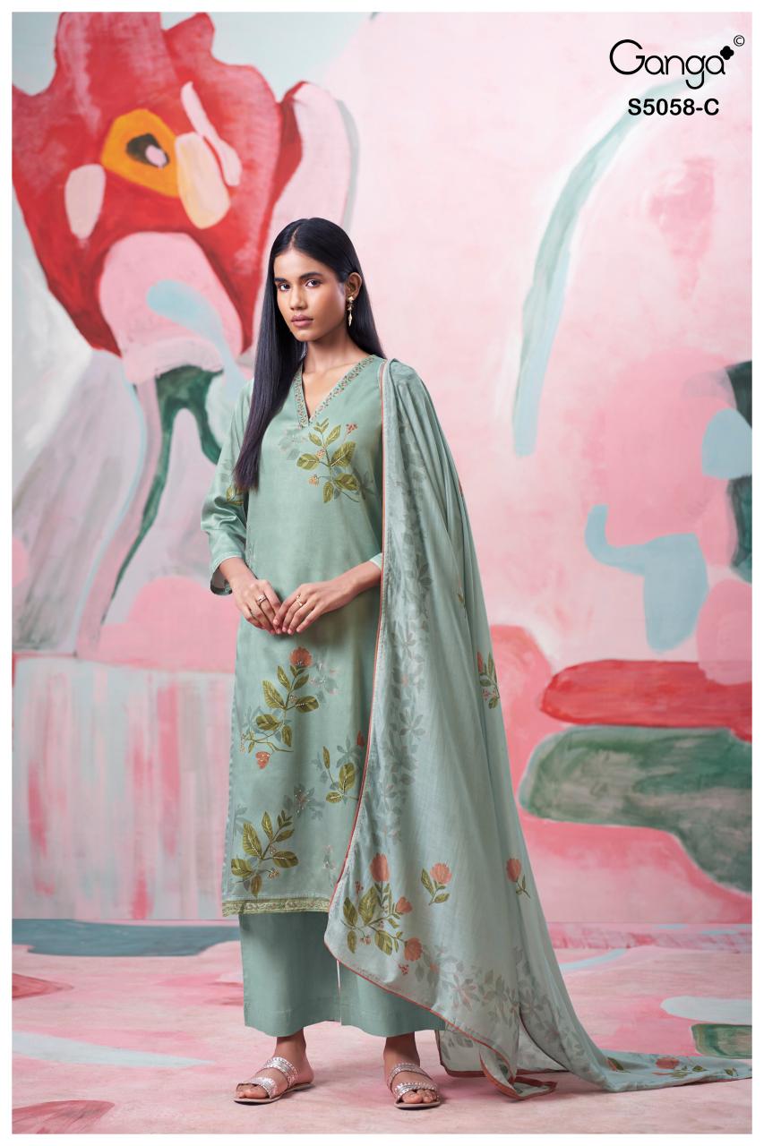 Ganga Elysia 5058 catalog wholesale salwar kameez suppliers in surat