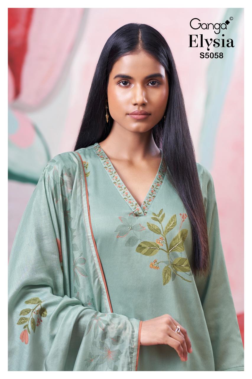 Ganga Elysia 5058 catalog wholesale salwar kameez suppliers in surat