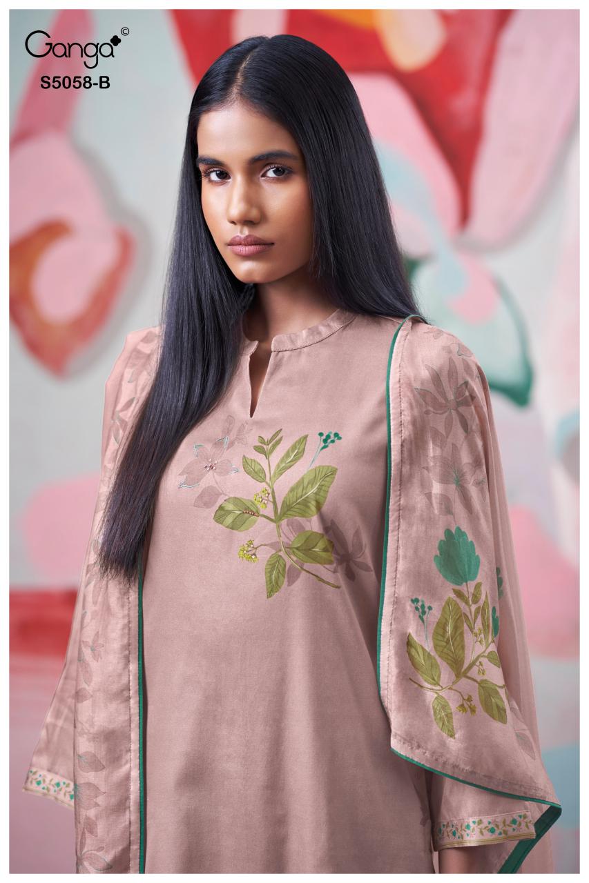 Ganga Elysia 5058 catalog wholesale salwar kameez suppliers in surat