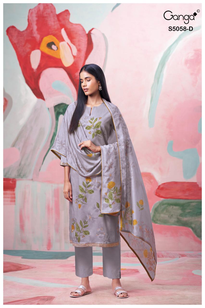 Ganga Elysia 5058 catalog wholesale salwar kameez suppliers in surat