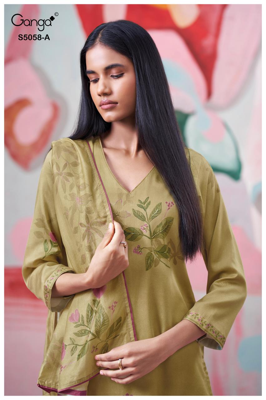 Ganga Elysia 5058 catalog wholesale salwar kameez suppliers in surat