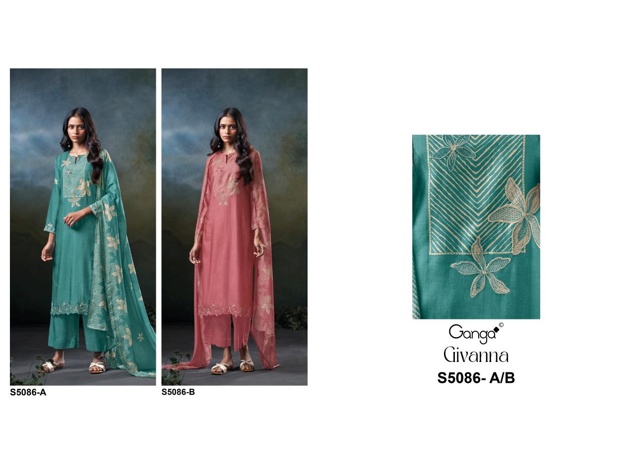 Ganga Givanna 5086 catalog bandhej salwar kameez wholesale 
