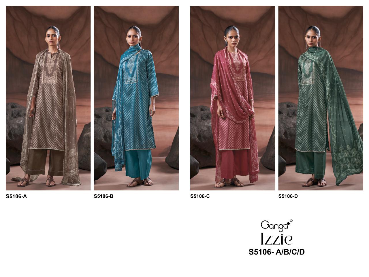 Ganga Izzie 5106 catalog wholesale designer salwar kameez 