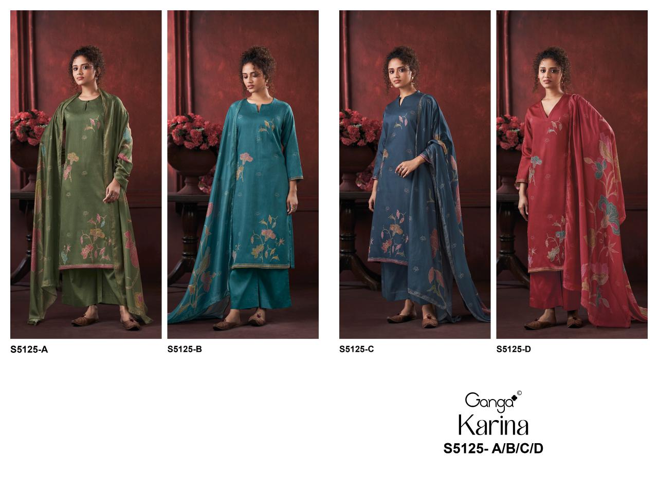 Ganga Karina 5125 catalog wholesale salwar kameez pakistan 