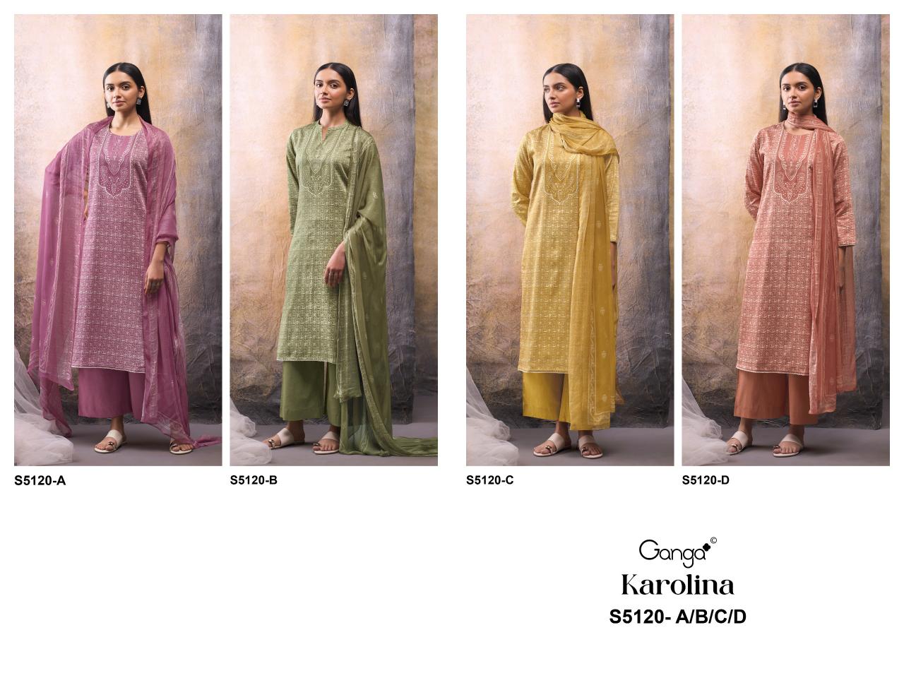 Ganga Karolina 5120 catalog party wear salwar kameez wholesale