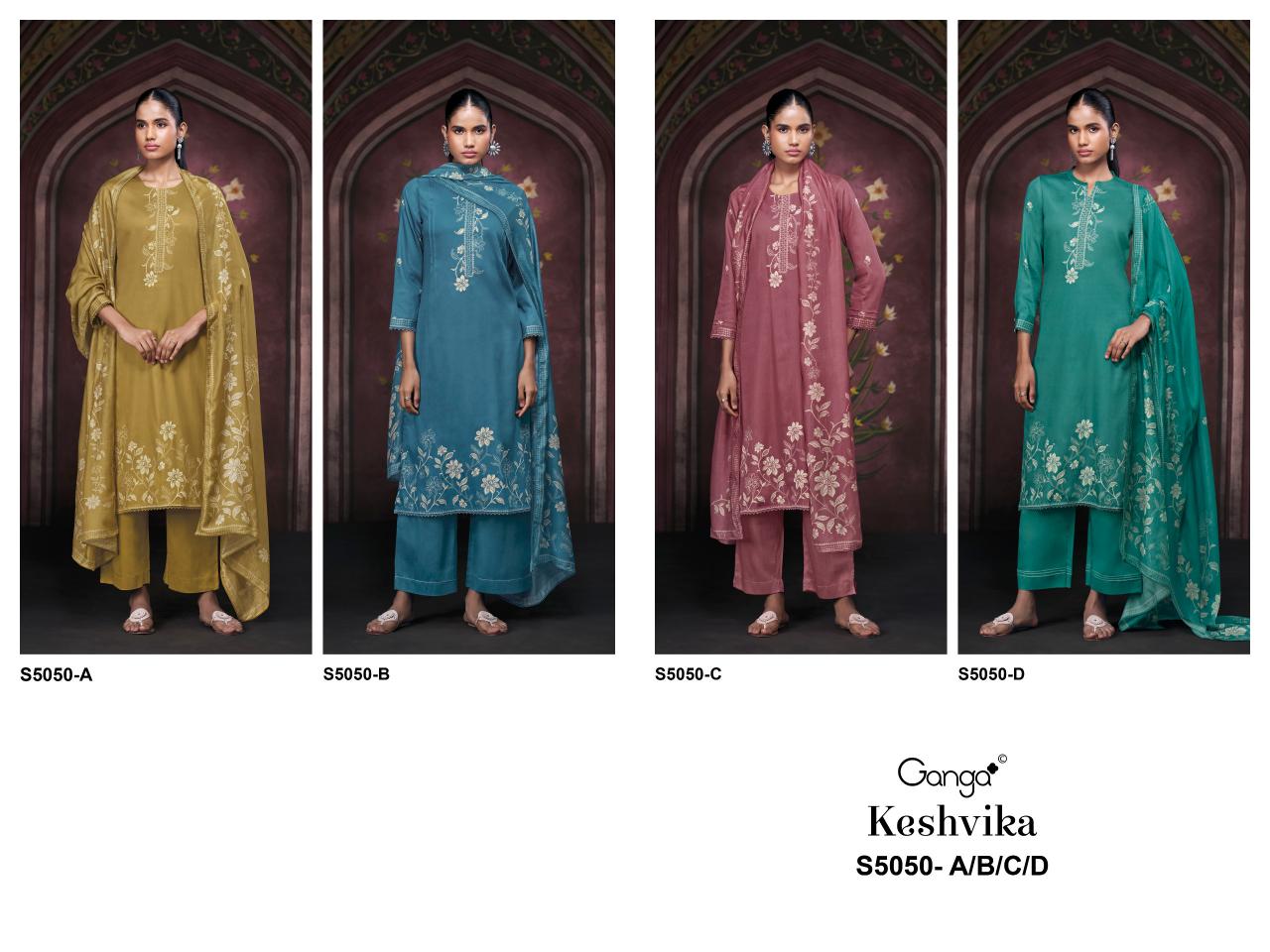 Ganga Keshvika 5050 catalog wholesale dealers of salwar kameez in bangalore