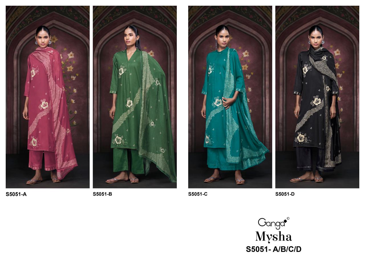Ganga Mysha 5051 catalog wholesale stitched salwar kameez