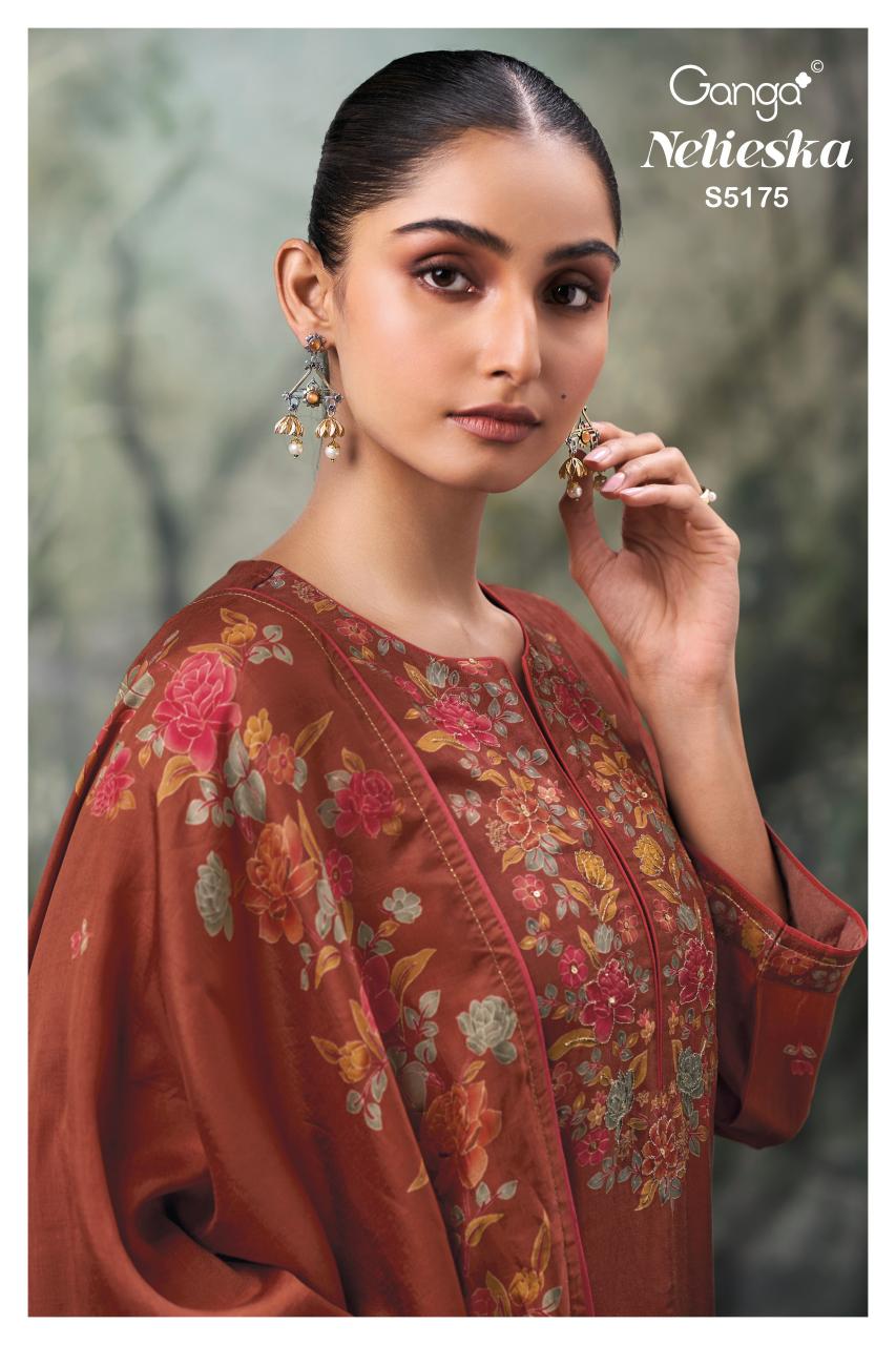 Ganga Nelieska 5175 catalog unstitched salwar kameez wholesalers in india