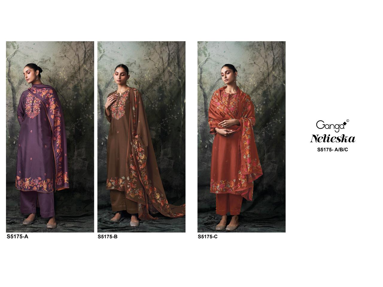 Ganga Nelieska 5175 catalog unstitched salwar kameez wholesalers in india
