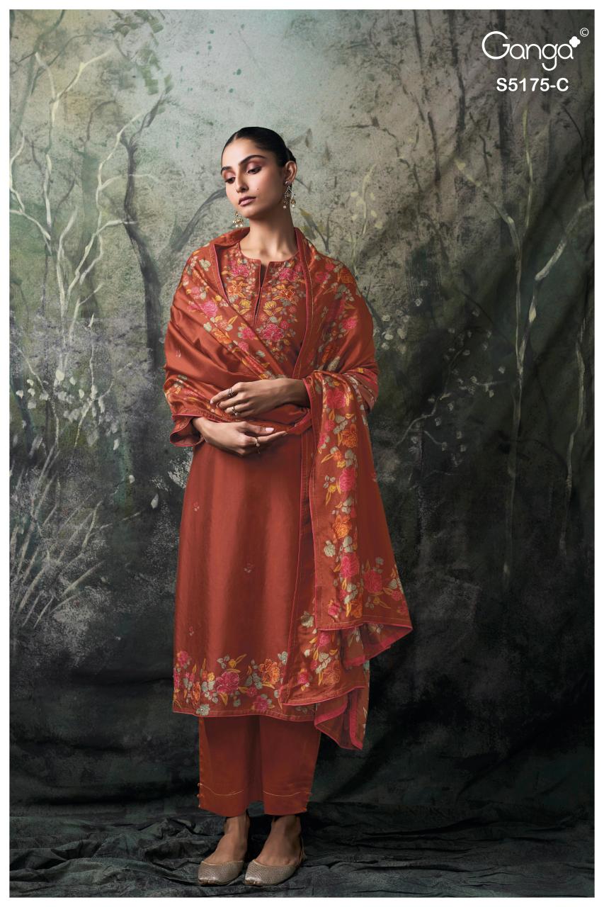 Ganga Nelieska 5175 catalog unstitched salwar kameez wholesalers in india