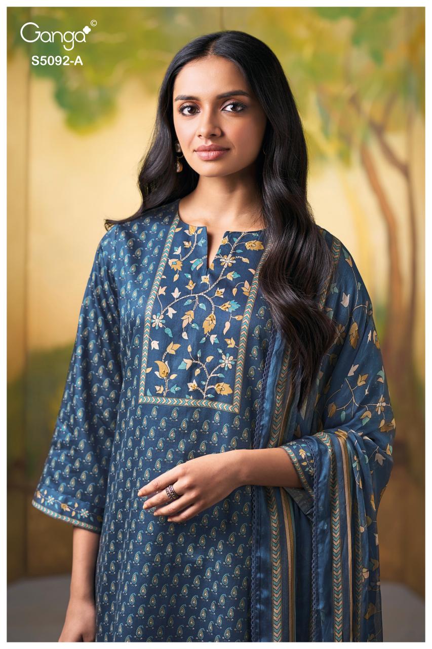 Ganga Nieveka 5092 catalog wholesale unstitched salwar kameez suppliers
