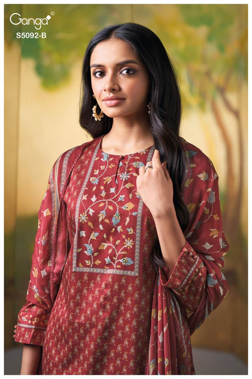 Ganga Nieveka 5092 catalog wholesale unstitched salwar kameez suppliers