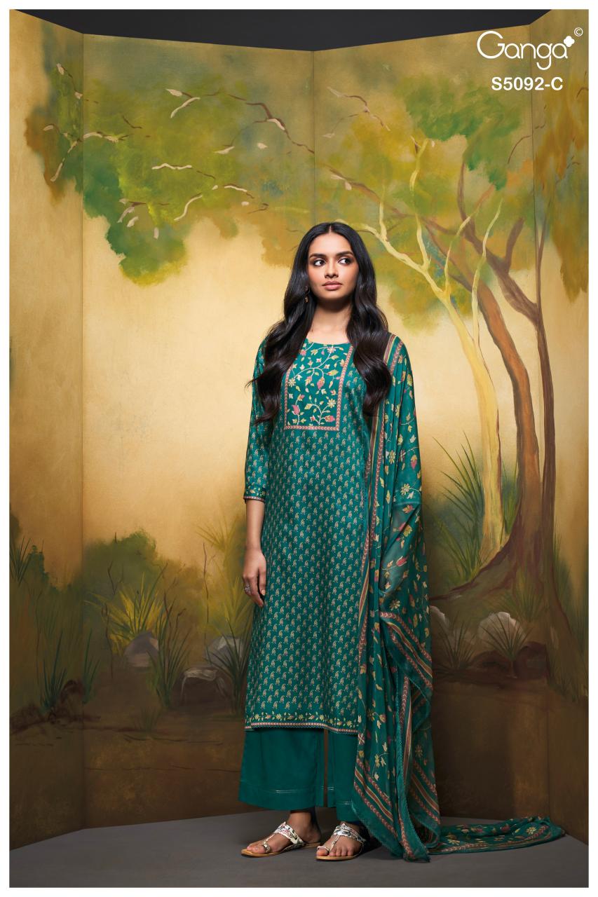 Ganga Nieveka 5092 catalog wholesale unstitched salwar kameez suppliers